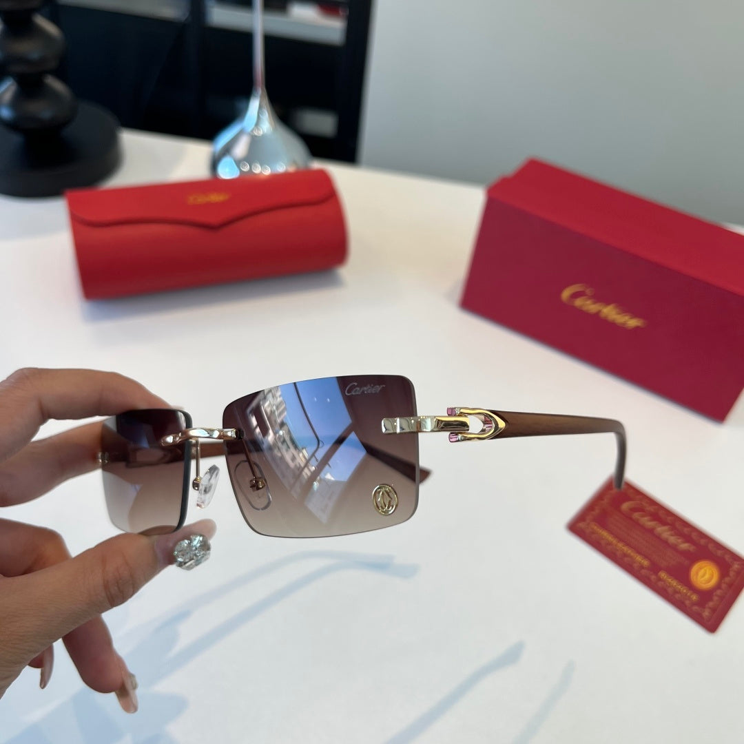 Cartier Lightweight Metal Rimless Red Lens Sunglasses for Men & Women - 432396 - detail image 4