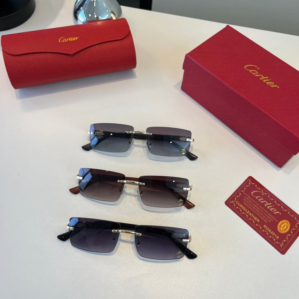 Cartier Lightweight Metal Rimless Red Lens Sunglasses for Men & Women - 432396 - detail image 11