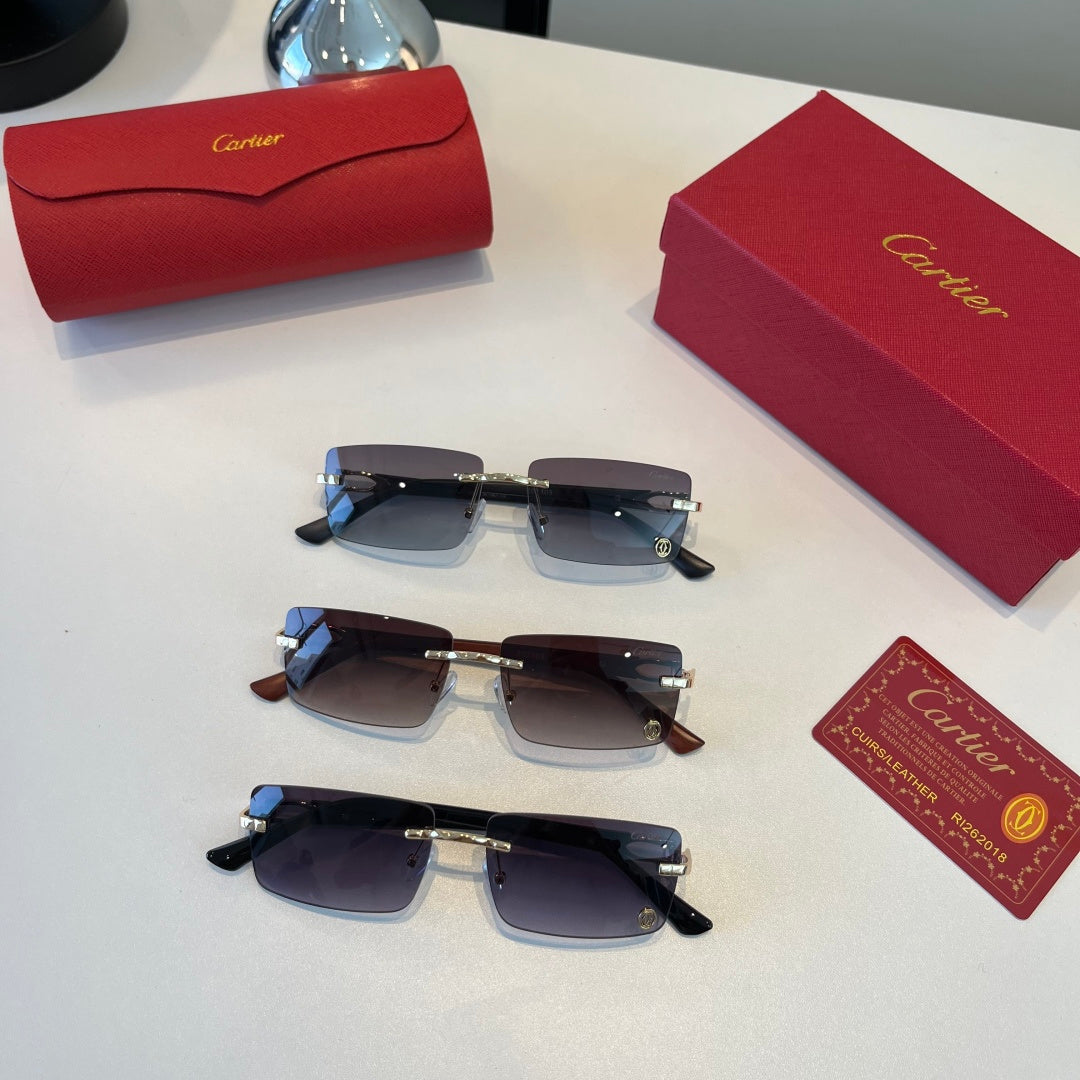 Cartier Lightweight Metal Rimless Red Lens Sunglasses for Men & Women - 432396 - detail image 11
