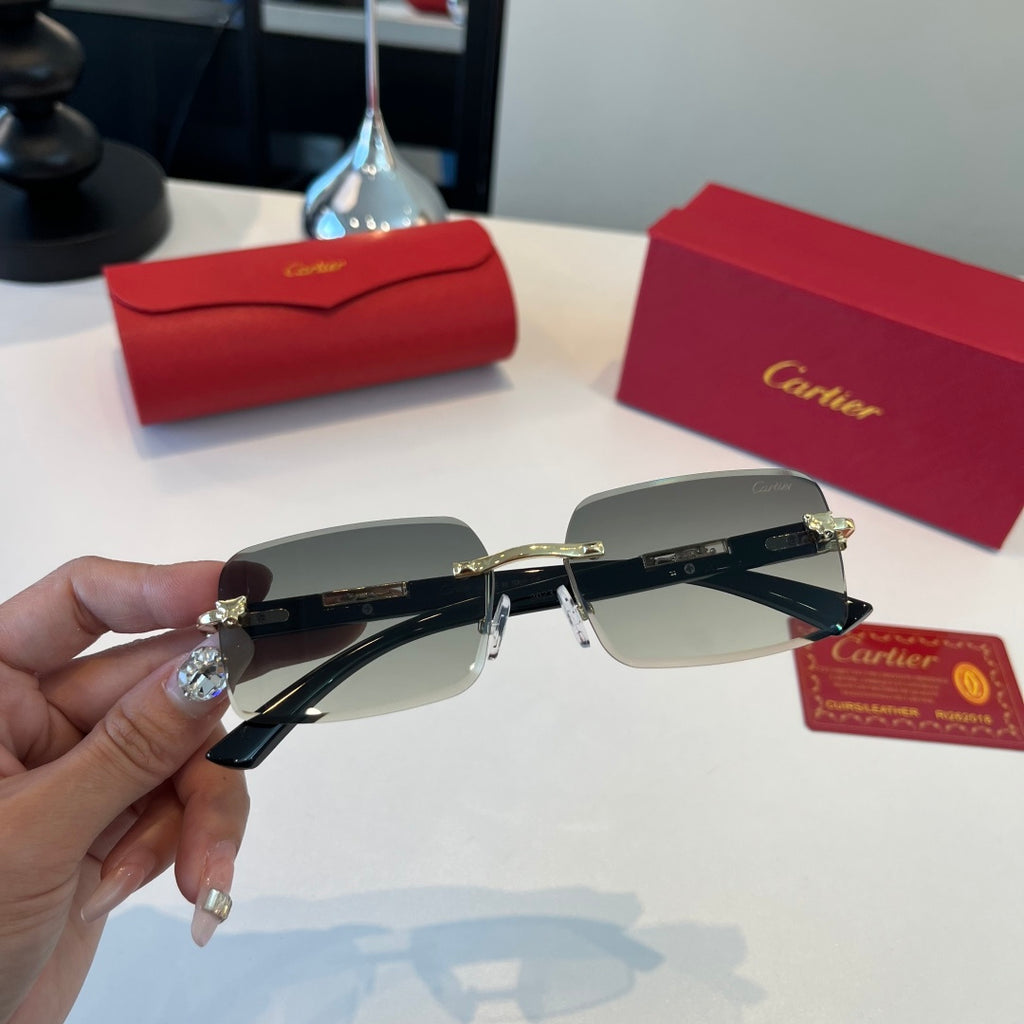 Cartier Lightweight Metal Rimless Silver Lens Sunglasses for Men & Wo - 432397 - detail image 5