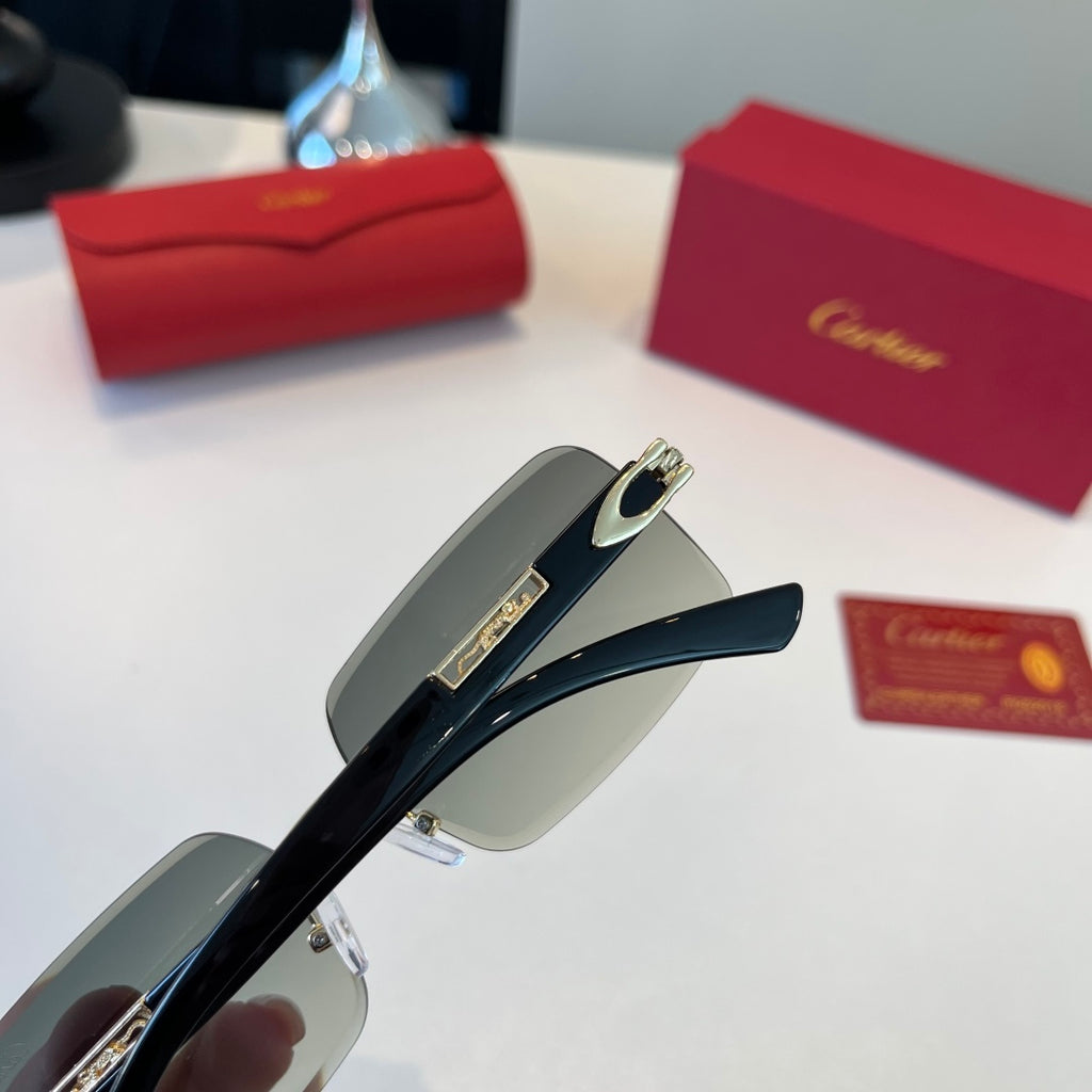 Cartier Lightweight Metal Rimless Silver Lens Sunglasses for Men & Wo - 432397 - detail image 7
