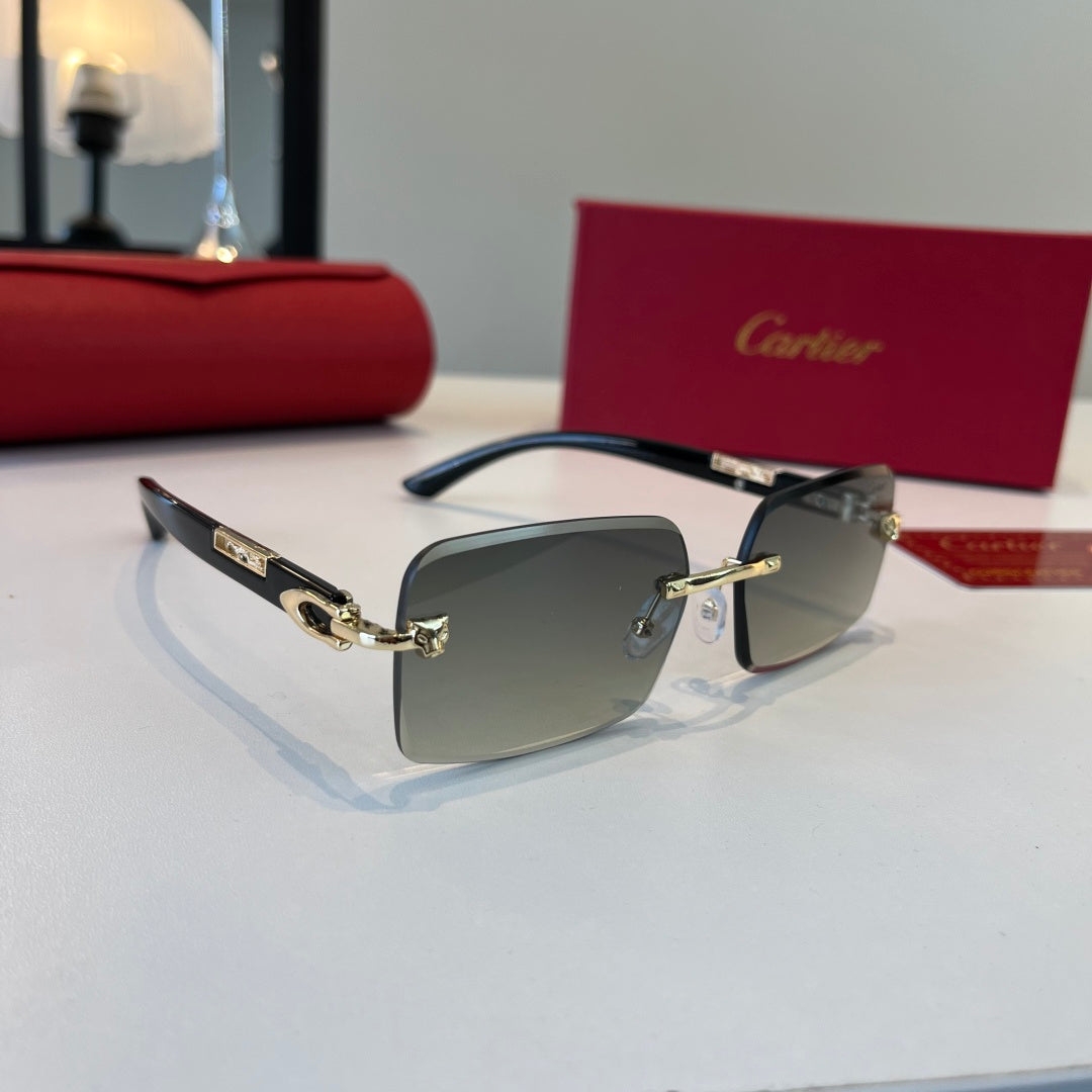 Cartier Lightweight Metal Rimless Silver Lens Sunglasses for Men & Wo - 432397