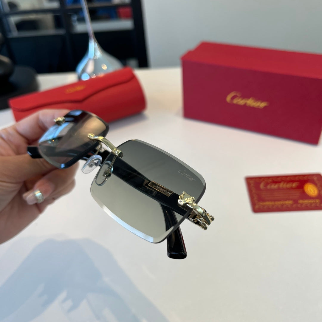 Cartier Lightweight Metal Rimless Silver Lens Sunglasses for Men & Wo - 465819 - detail image 8