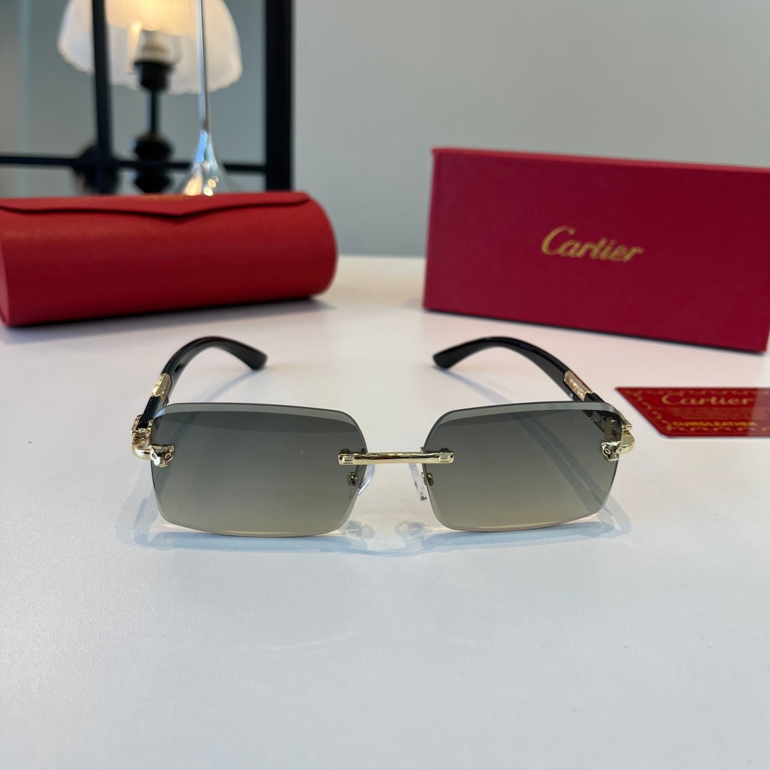 Cartier Lightweight Metal Rimless Silver Lens Sunglasses for Men & Wo - 432397 - detail image 2