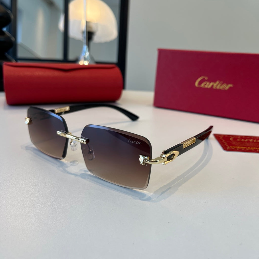 Cartier Lightweight Metal Rimless Red Lens Sunglasses for Men & Women - 465820 - detail image 3