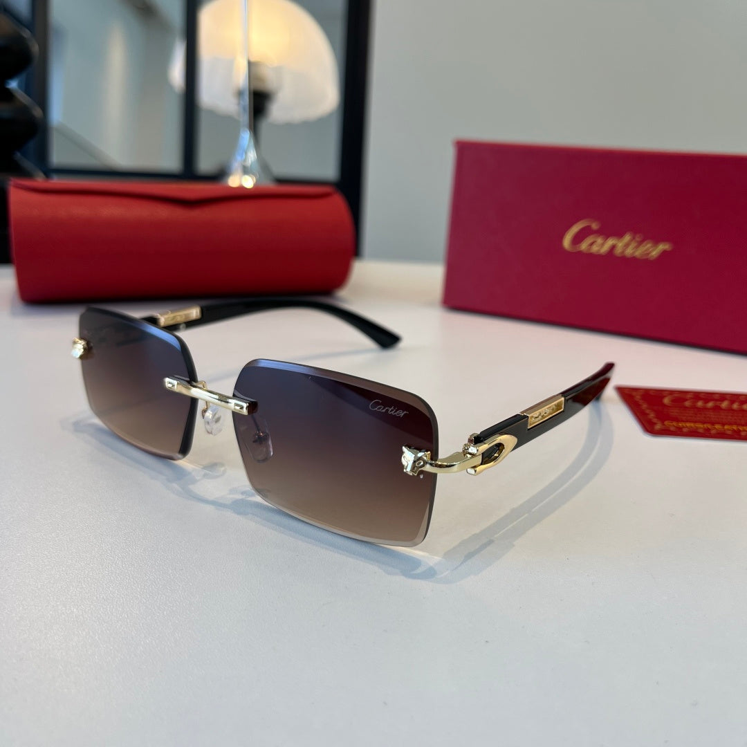 Cartier Lightweight Metal Rimless Red Lens Sunglasses for Men & Women - 465820 - detail image 3