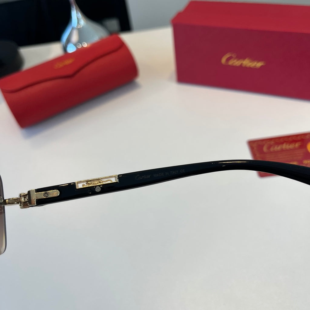 Cartier Lightweight Metal Rimless Red Lens Sunglasses for Men & Women - 465820 - detail image 8