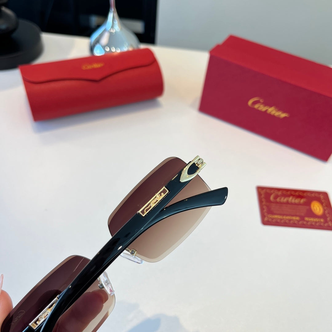 Cartier Lightweight Metal Rimless Red Lens Sunglasses for Men & Women - 465820 - detail image 6