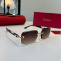 Cartier Lightweight Metal Rimless Red Lens Sunglasses for Men & Women - 465820