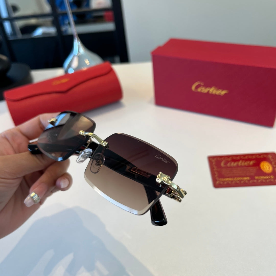 Cartier Lightweight Metal Rimless Red Lens Sunglasses for Men & Women - 465820 - detail image 5