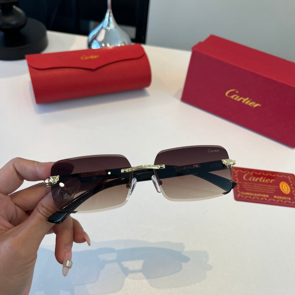 Cartier Lightweight Metal Rimless Red Lens Sunglasses for Men & Women - 432398 - detail image 4