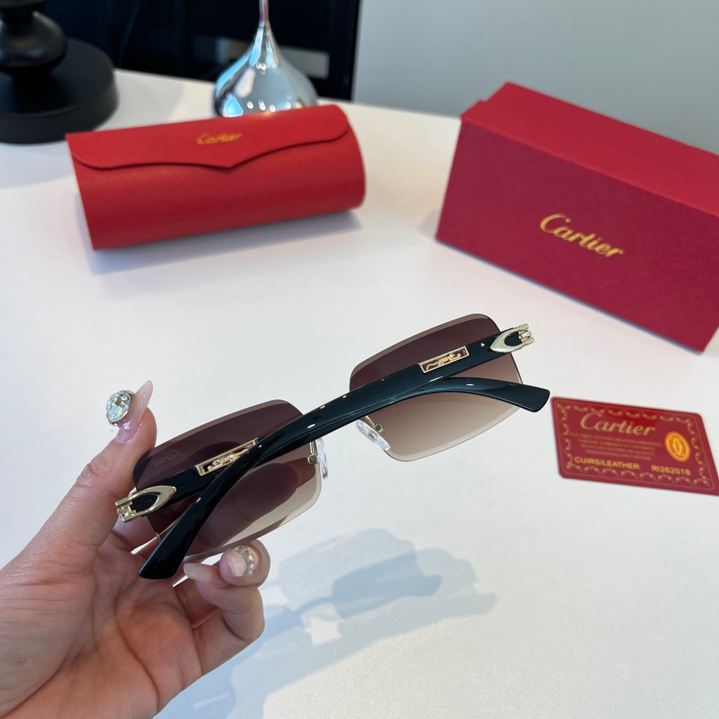 Cartier Lightweight Metal Rimless Red Lens Sunglasses for Men & Women - 432398 - detail image 7