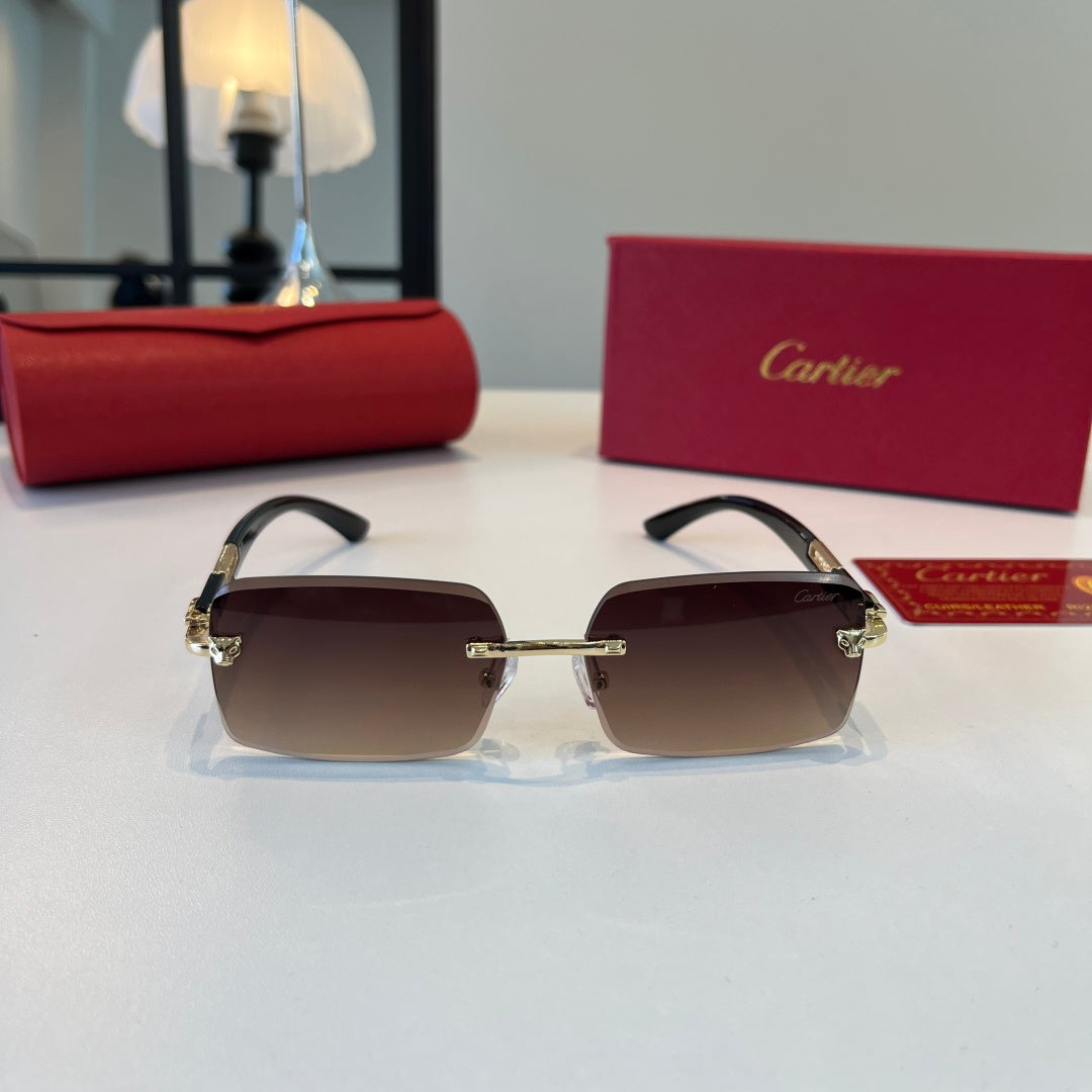 Cartier Lightweight Metal Rimless Red Lens Sunglasses for Men & Women - 465820 - detail image 2