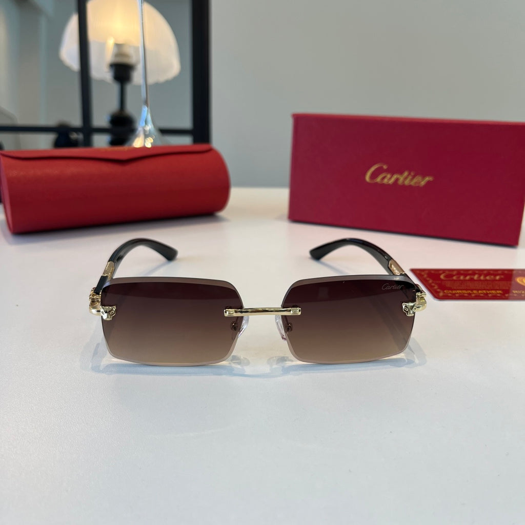 Cartier Lightweight Metal Rimless Red Lens Sunglasses for Men & Women - 432398 - detail image 2