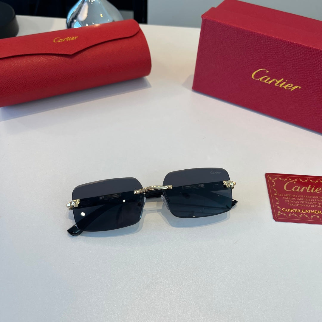 Cartier Lightweight Metal Rimless Silver Lens Sunglasses for Men & Wo - 465821 - detail image 8