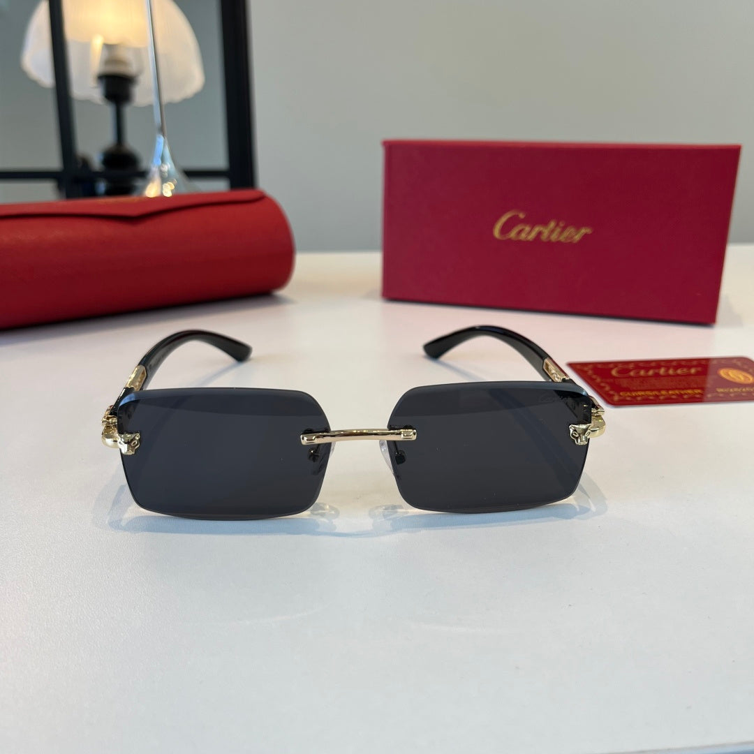 Cartier Lightweight Metal Rimless Silver Lens Sunglasses for Men & Wo - 465821 - detail image 2