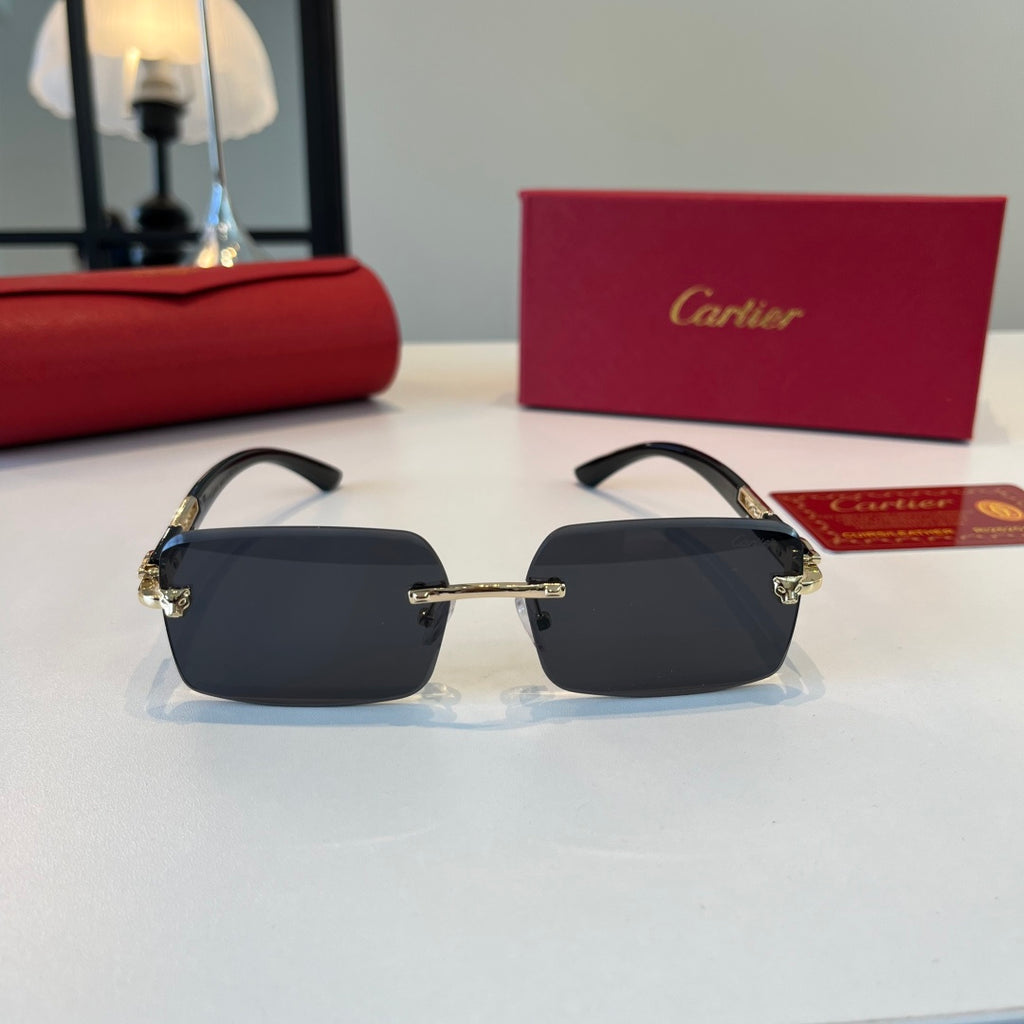 Cartier Lightweight Metal Rimless Silver Lens Sunglasses for Men & Wo - 432399 - detail image 2