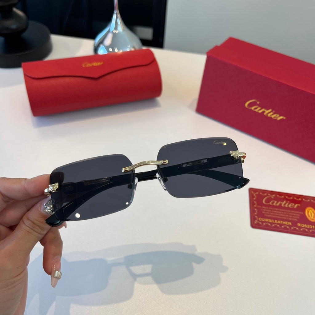 Cartier Lightweight Metal Rimless Silver Lens Sunglasses for Men & Wo - 465821 - detail image 4