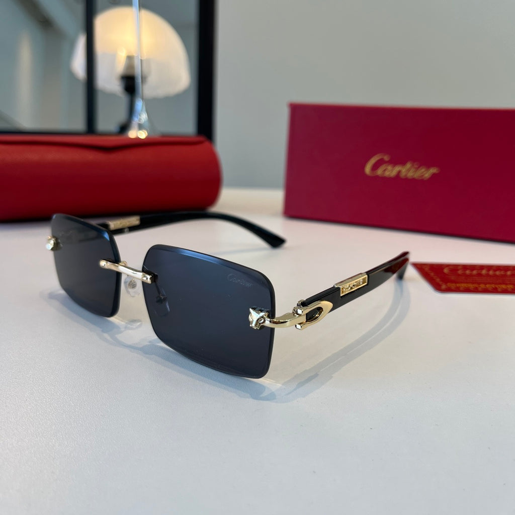 Cartier Lightweight Metal Rimless Silver Lens Sunglasses for Men & Wo - 465821 - detail image 3