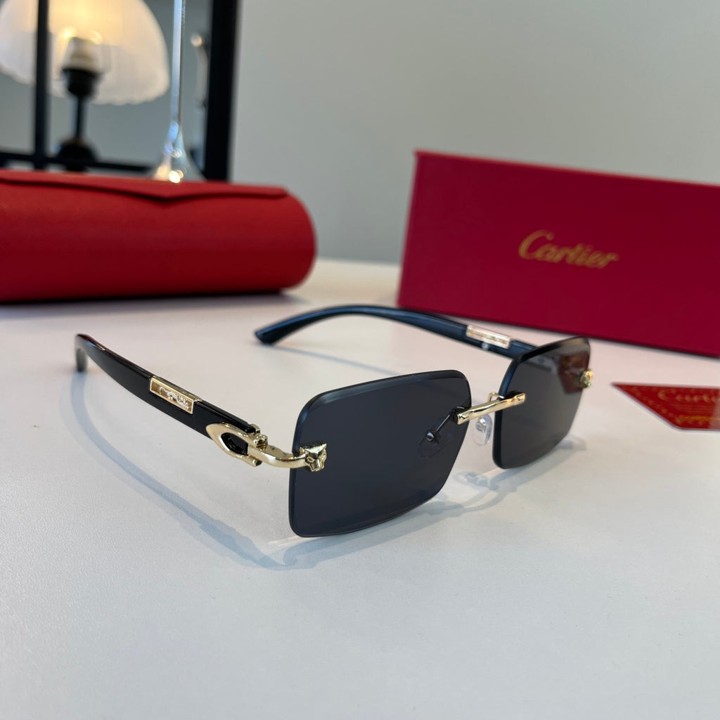Cartier Lightweight Metal Rimless Silver Lens Sunglasses for Men & Wo - 465821