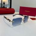 Cartier Lightweight Metal Rimless Blue Lens Sunglasses for Men & Wome - 465822
