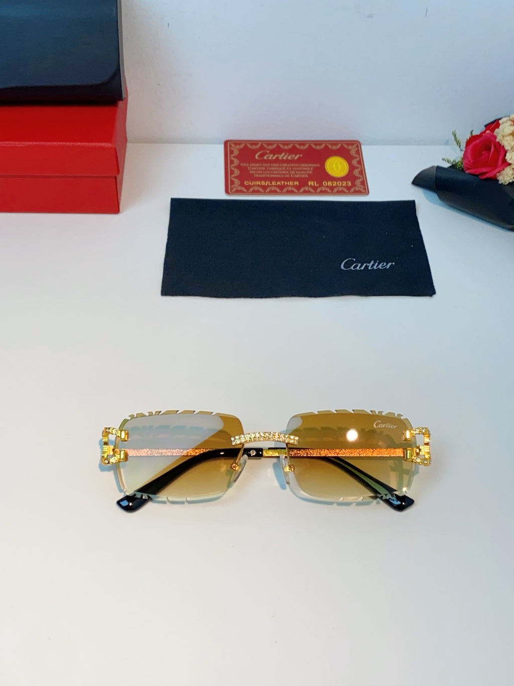 Cartier Fashion Orange Lens Sunglasses for Men & Women - 415947 - detail image 9