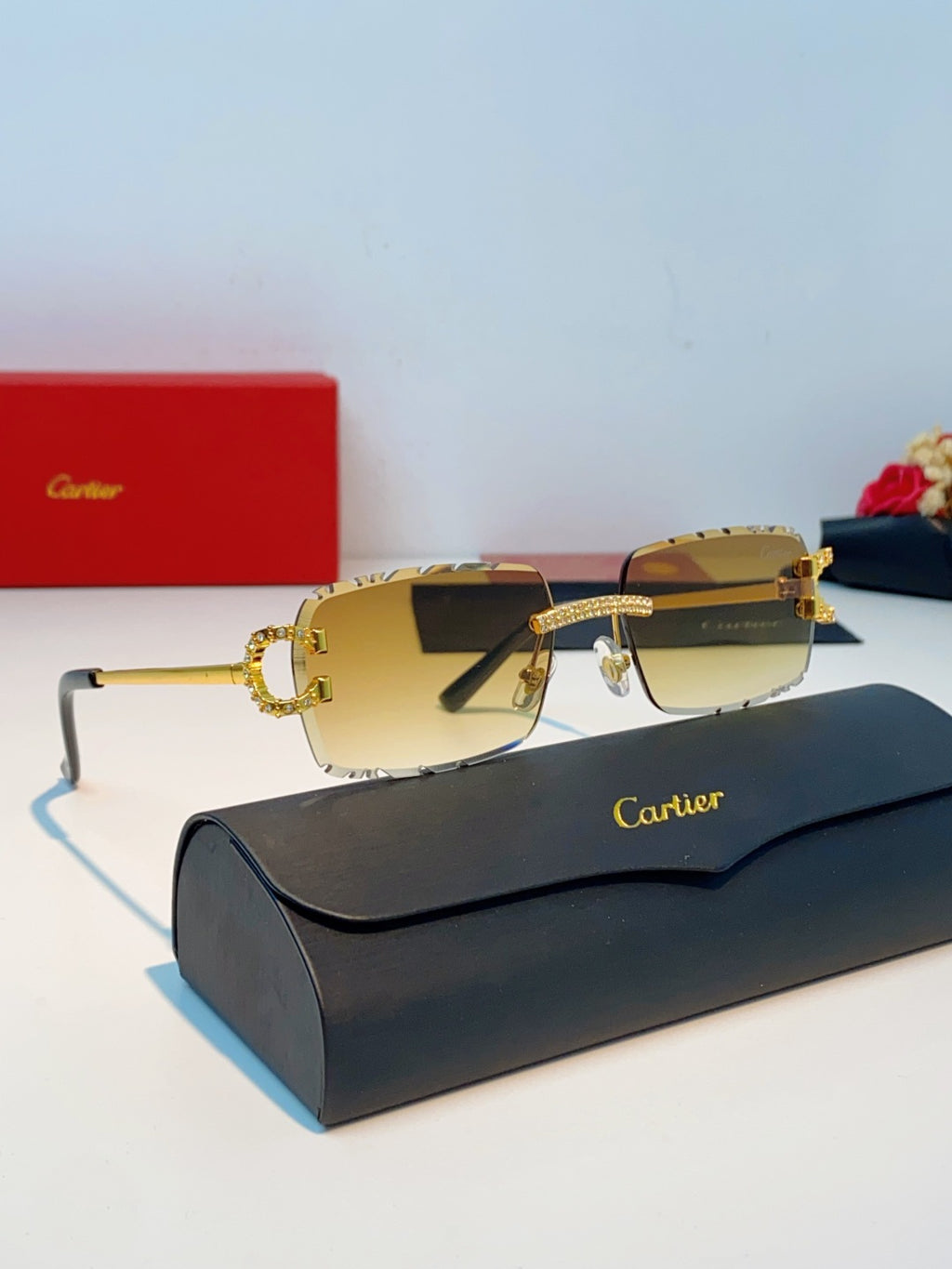 Cartier Fashion Orange Lens Sunglasses for Men & Women - 415947 - detail image 10
