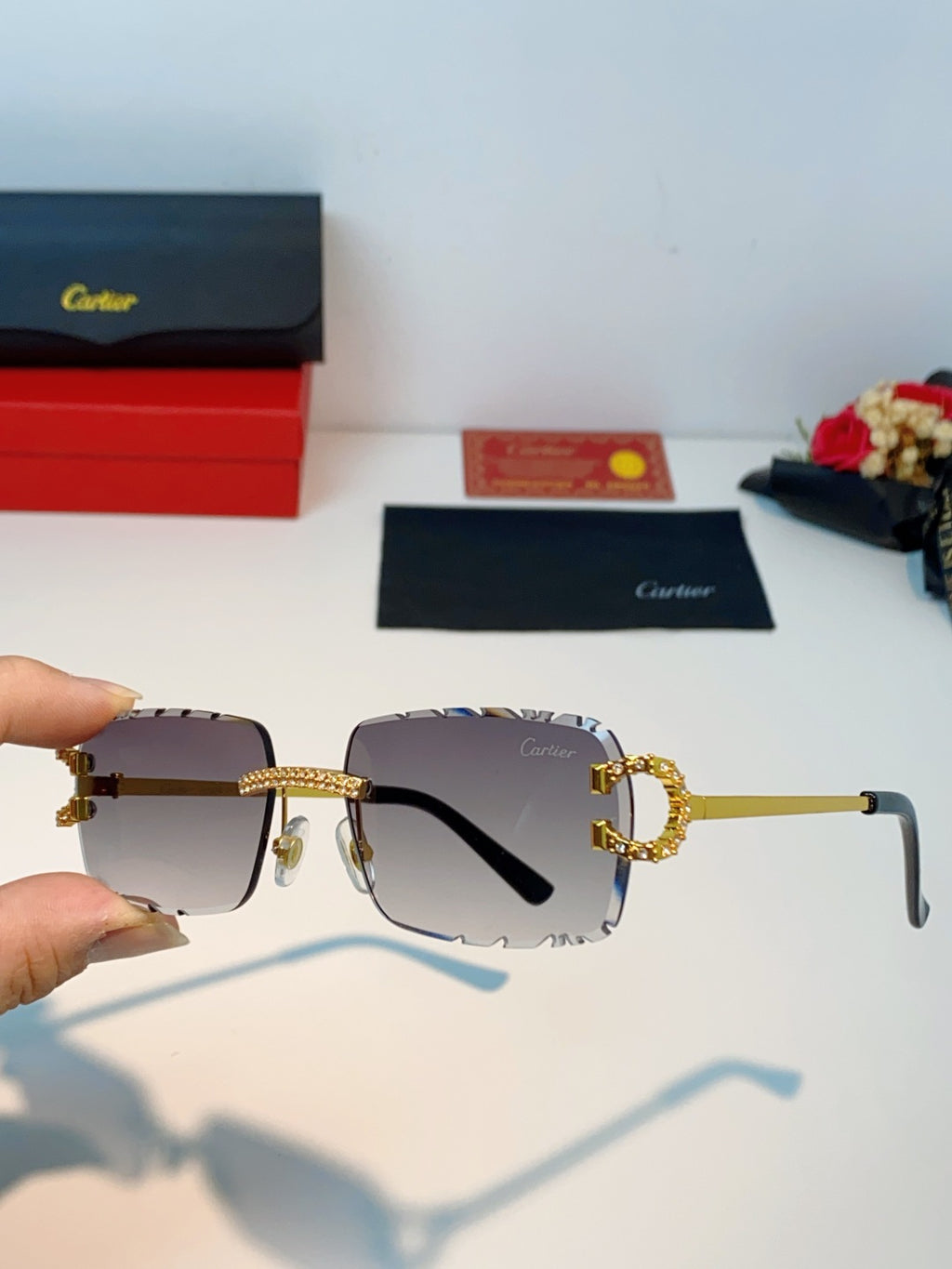 Cartier Fashion Gray Lens Sunglasses for Men & Women - 465909 - detail image 6