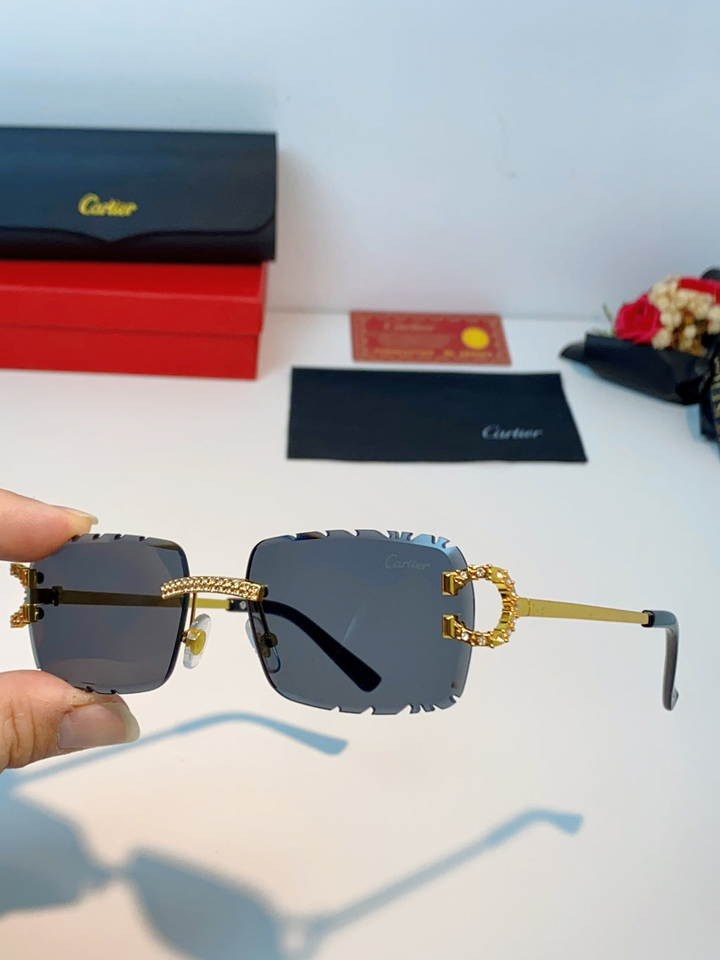 Cartier Fashion Black Lens Sunglasses for Men & Women - 465911 - detail image 6
