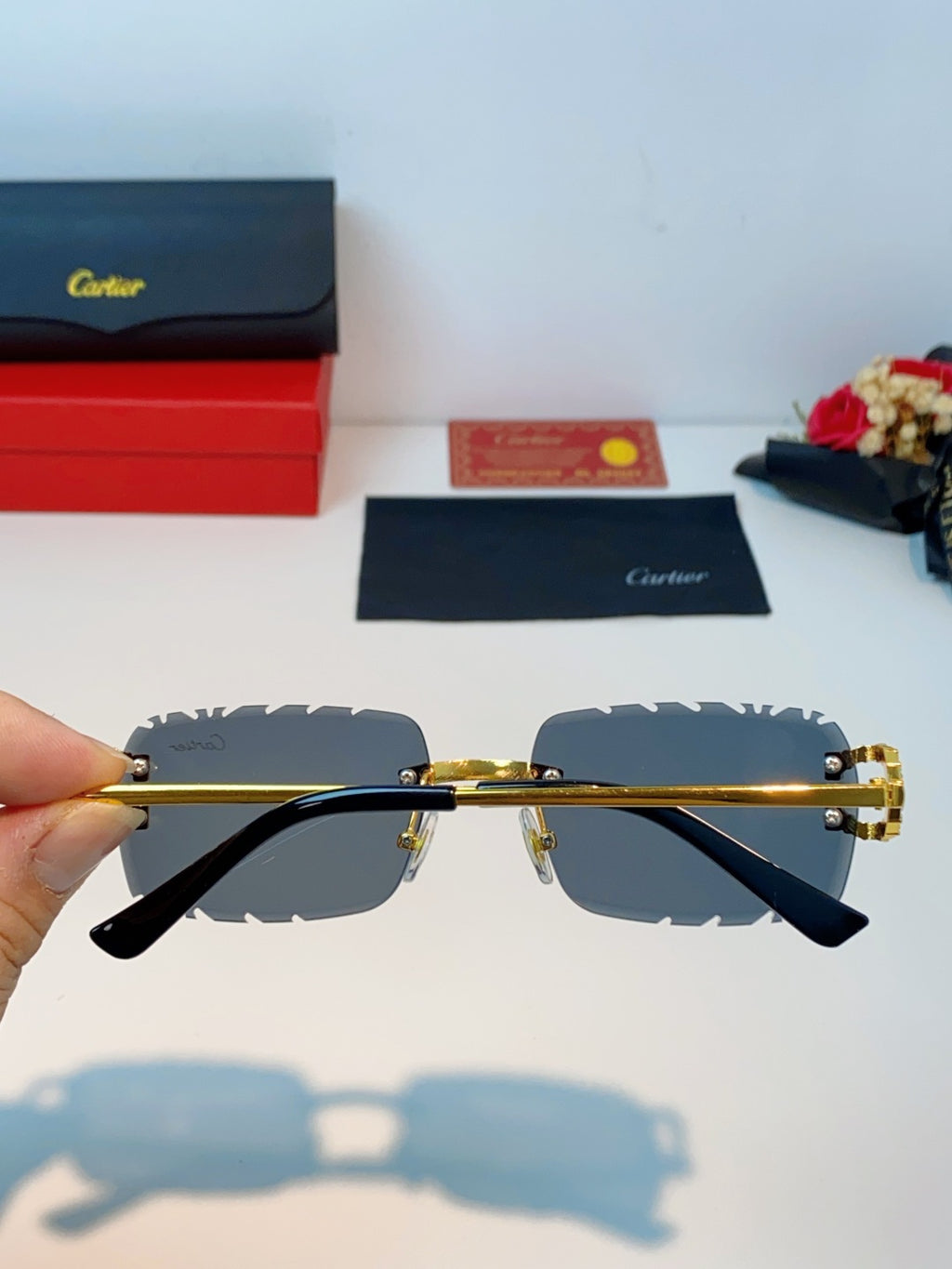 Cartier Fashion Black Lens Sunglasses for Men & Women - 415950 - detail image 5