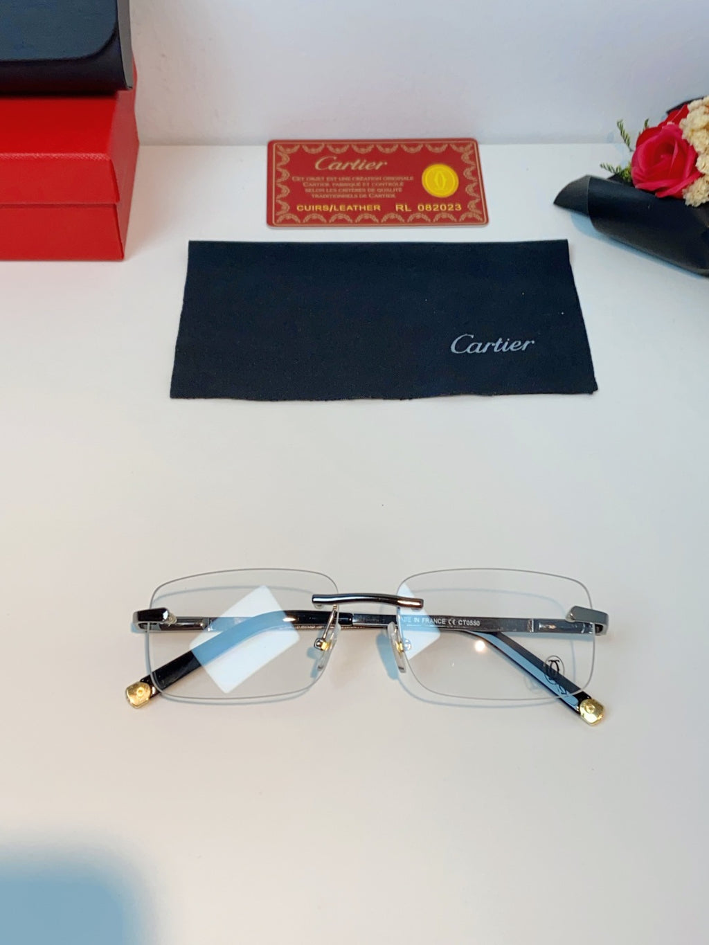Cartier Lightweight Rimless Silver Lens Sunglasses for Men & Women - 415952 - detail image 9