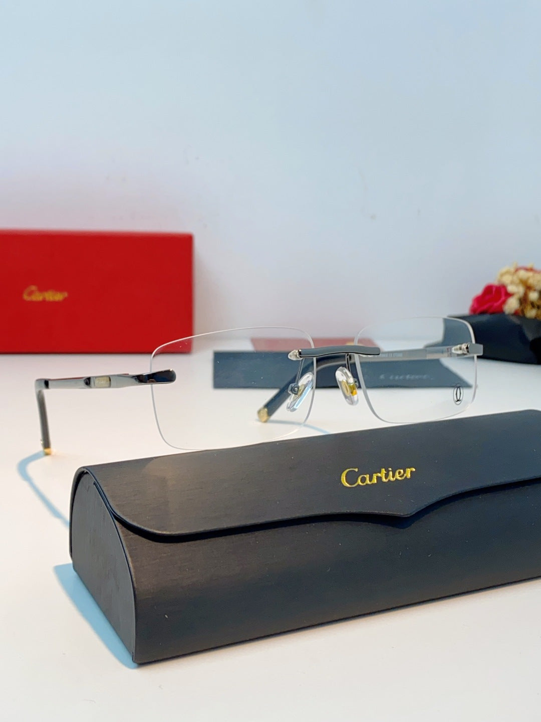 Cartier Lightweight Rimless Silver Lens Sunglasses for Men & Women - 415952 - detail image 10