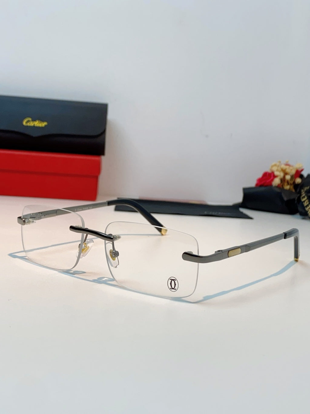 Cartier Lightweight Rimless Silver Lens Sunglasses for Men & Women - 465913