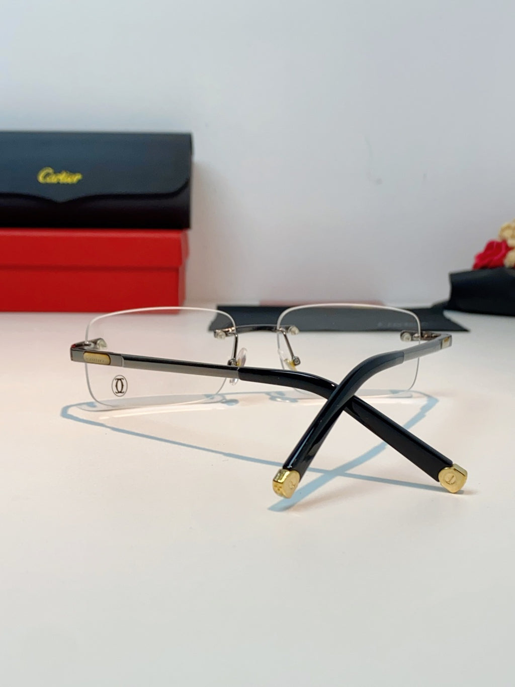Cartier Lightweight Rimless Silver Lens Sunglasses for Men & Women - 415952 - detail image 3