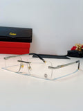 Cartier Lightweight Rimless Silver Lens Sunglasses for Men & Women - 465914
