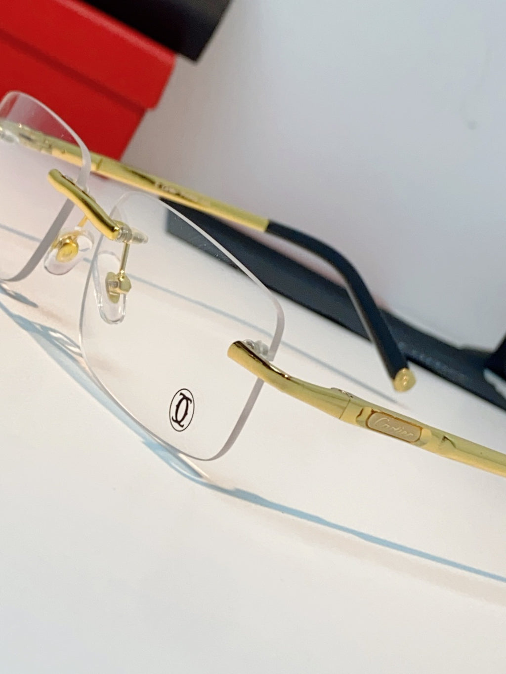 Cartier Lightweight Rimless Red Lens Sunglasses for Men & Women - 415954 - detail image 7