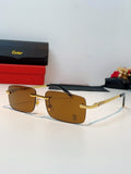Cartier Lightweight Rimless Brown Lens Sunglasses for Men & Women - 465915