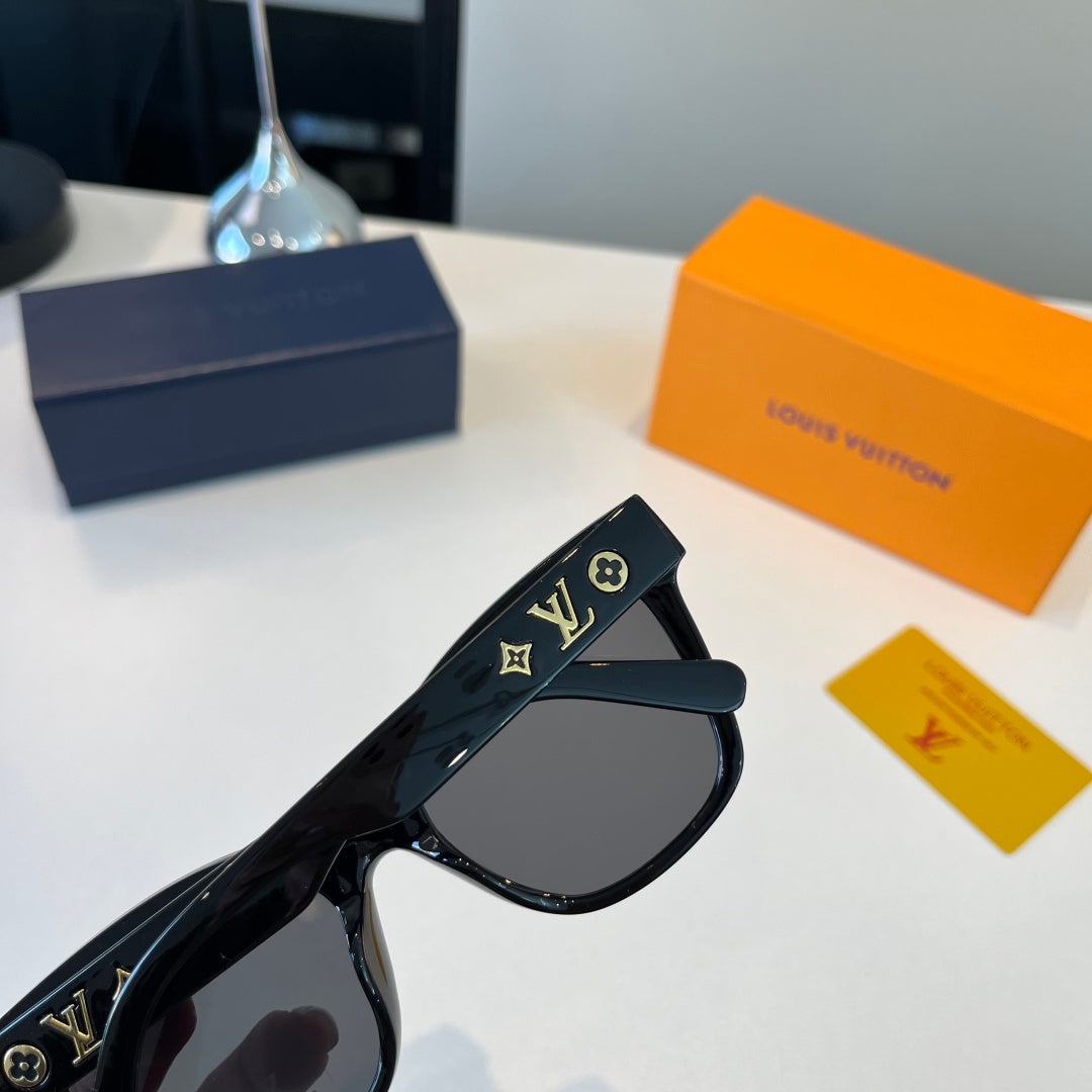 Louis Vuitton Metal Fashion Black Lens Sunglasses for Men & Women - detail image 6