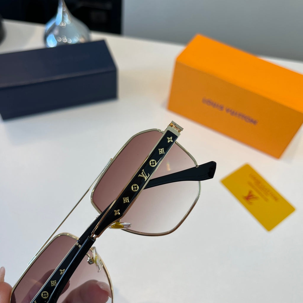 Louis Vuitton Metal Aviator Brown Lens Sunglasses for Men & Women - detail image 7