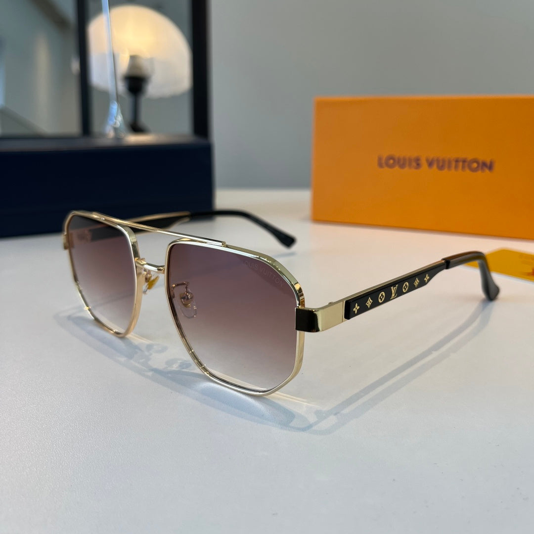 Louis Vuitton Metal Aviator Brown Lens Sunglasses for Men & Women - detail image 3