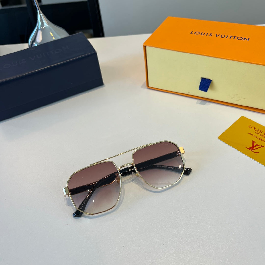 Louis Vuitton Metal Aviator Brown Lens Sunglasses for Men & Women - detail image 6