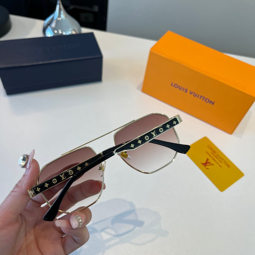 Louis Vuitton Metal Aviator Brown Lens Sunglasses for Men & Women - detail image 8