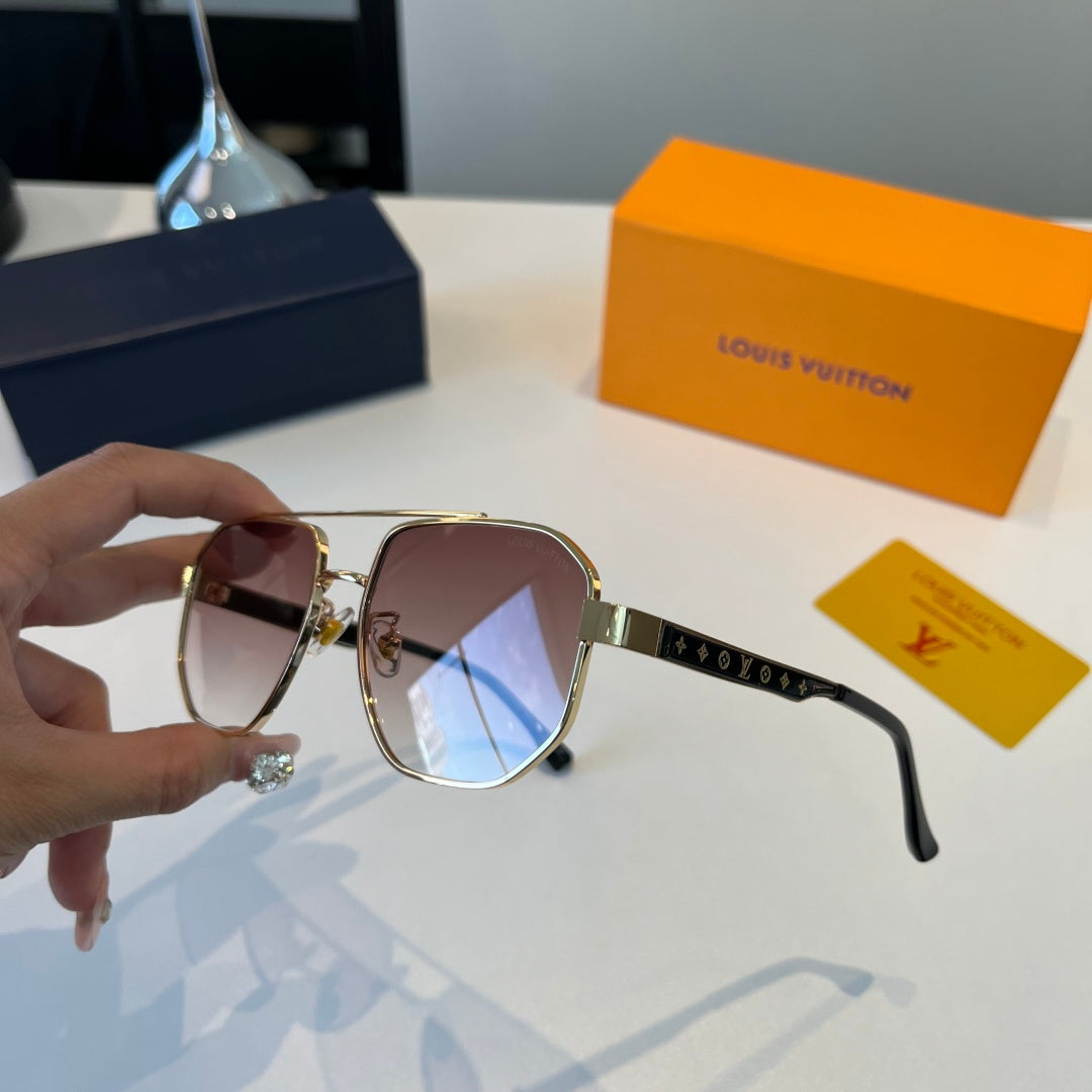 Louis Vuitton Metal Aviator Brown Lens Sunglasses for Men & Women - detail image 4