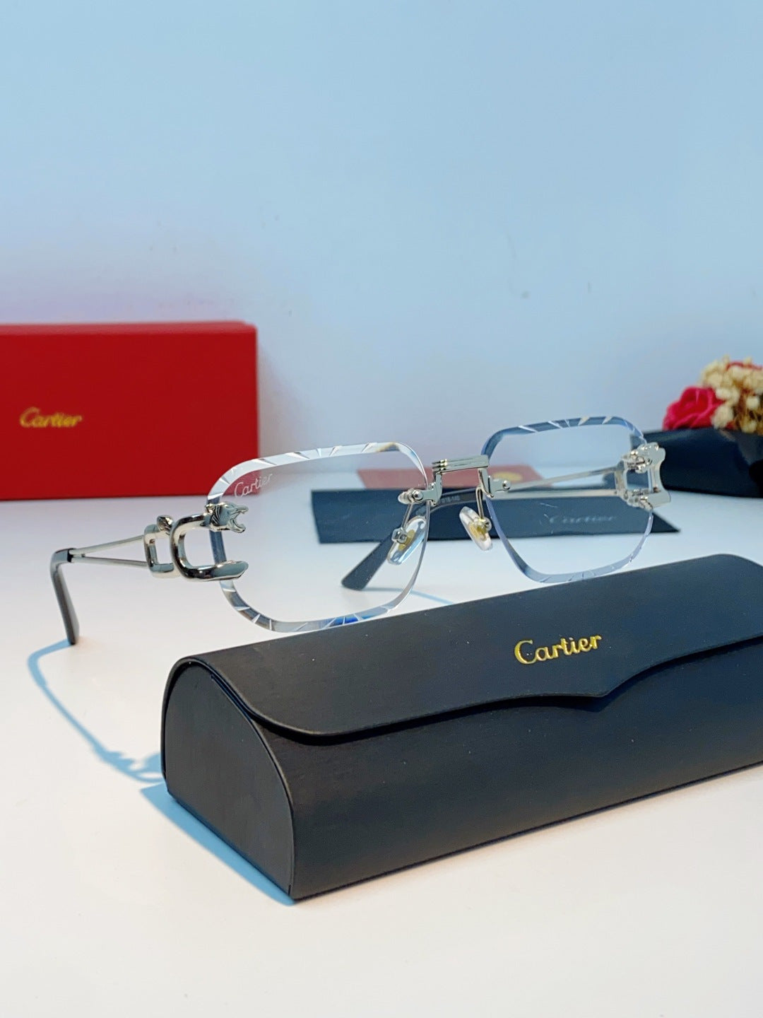 Cartier Square Silver Lens Sunglasses for Men & Women - 465749 - detail image 9