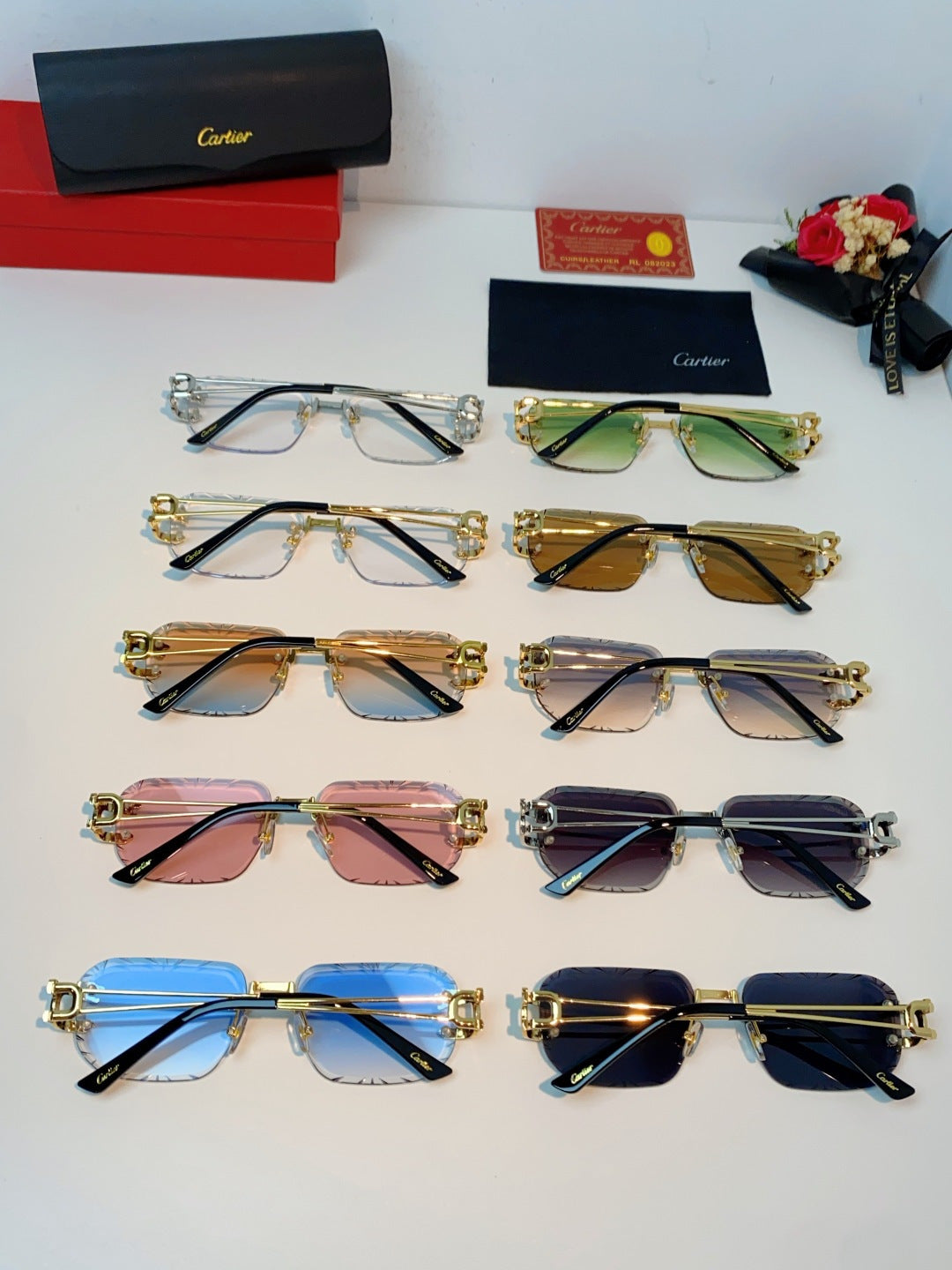 Cartier Square Brown Lens Sunglasses for Men & Women - 465756 - detail image 11