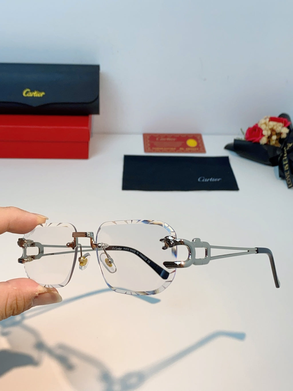 Cartier Square Silver Lens Sunglasses for Men & Women - 465749 - detail image 5