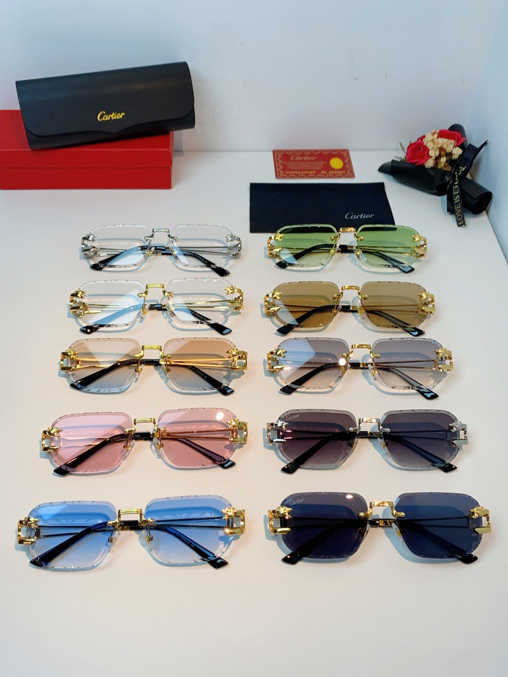 Cartier Square Brown Lens Sunglasses for Men & Women - 465750 - detail image 12