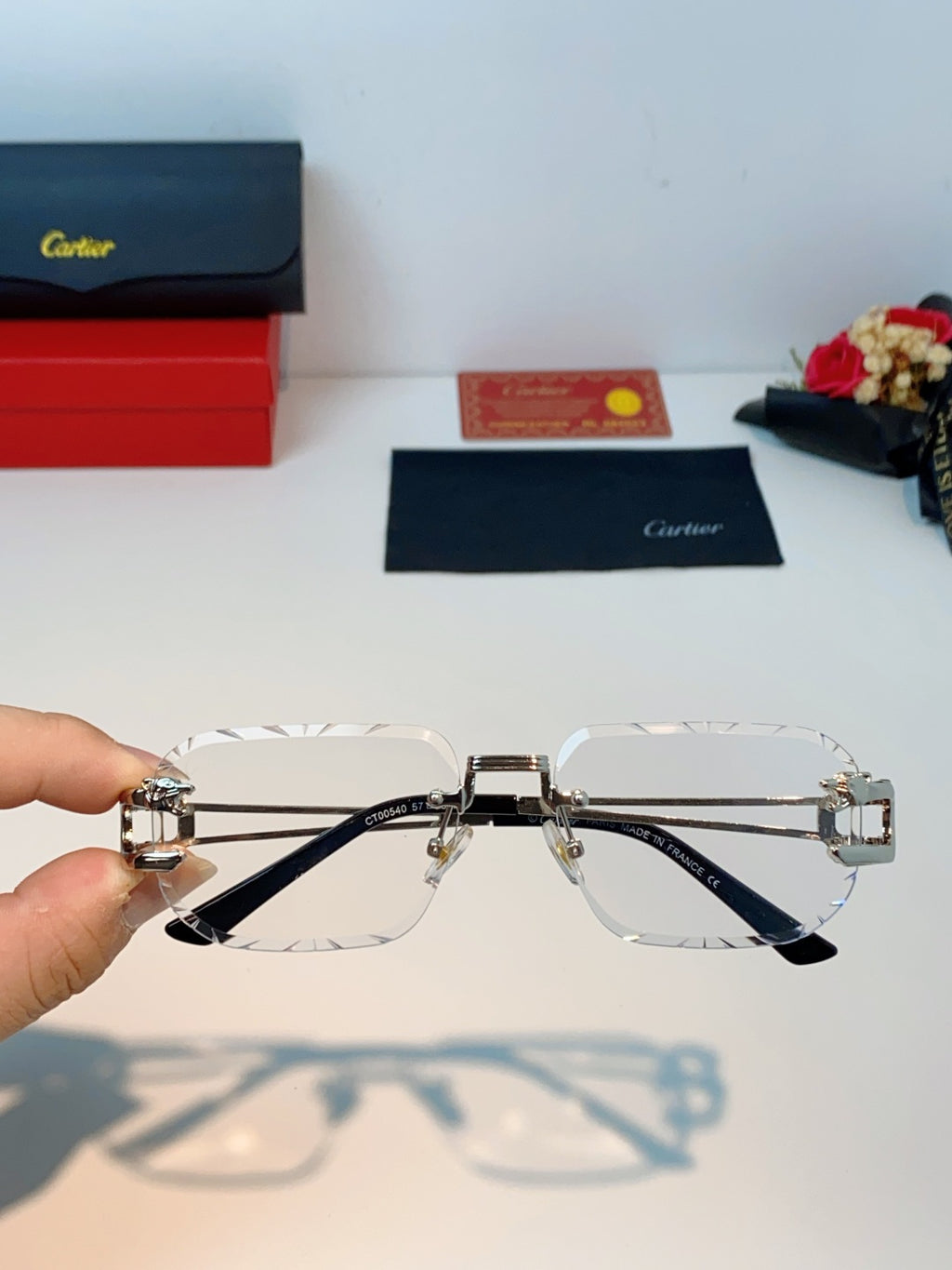 Cartier Square Silver Lens Sunglasses for Men & Women - 465749 - detail image 3