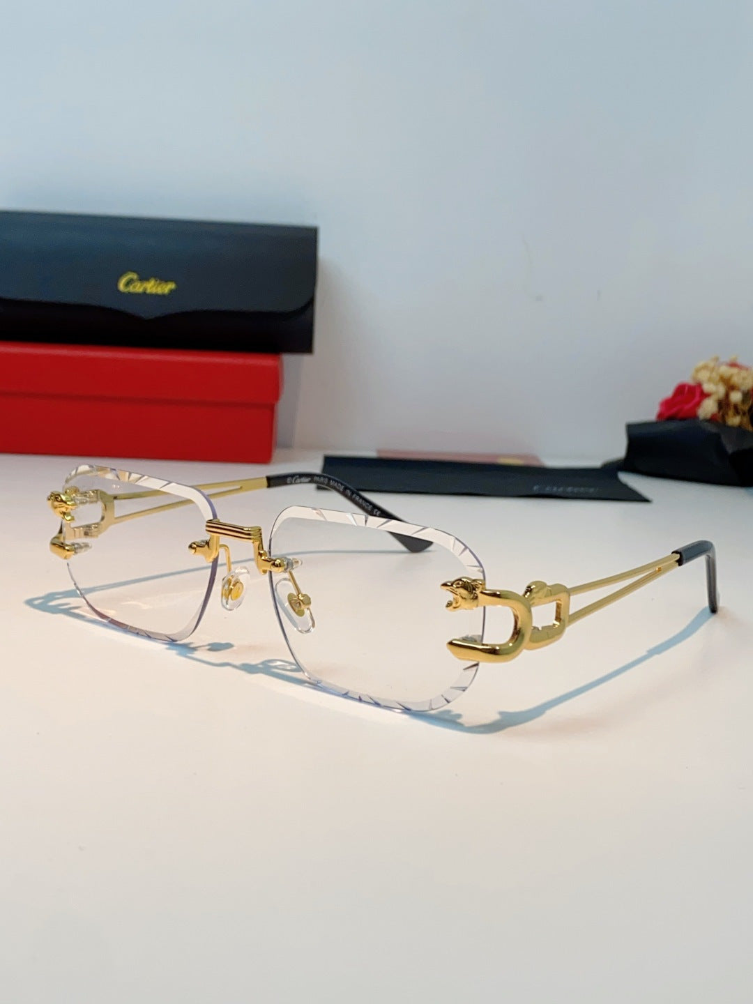 Cartier Square Brown Lens Sunglasses for Men & Women - 465750