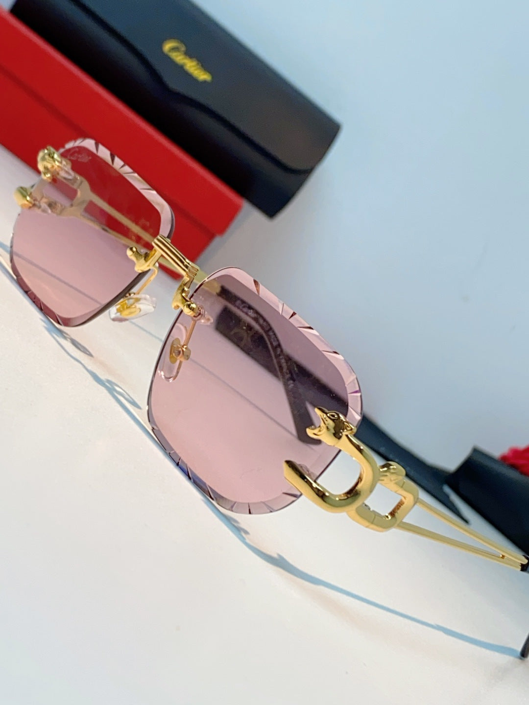 Cartier Square Red Lens Sunglasses for Men & Women - 465752 - detail image 6